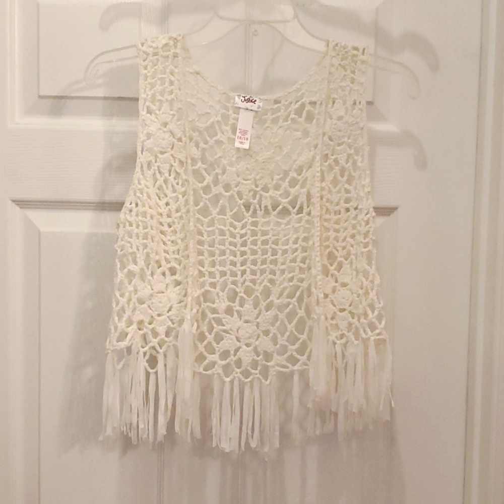 Justice Girl's 16/18 Crocheted Vest